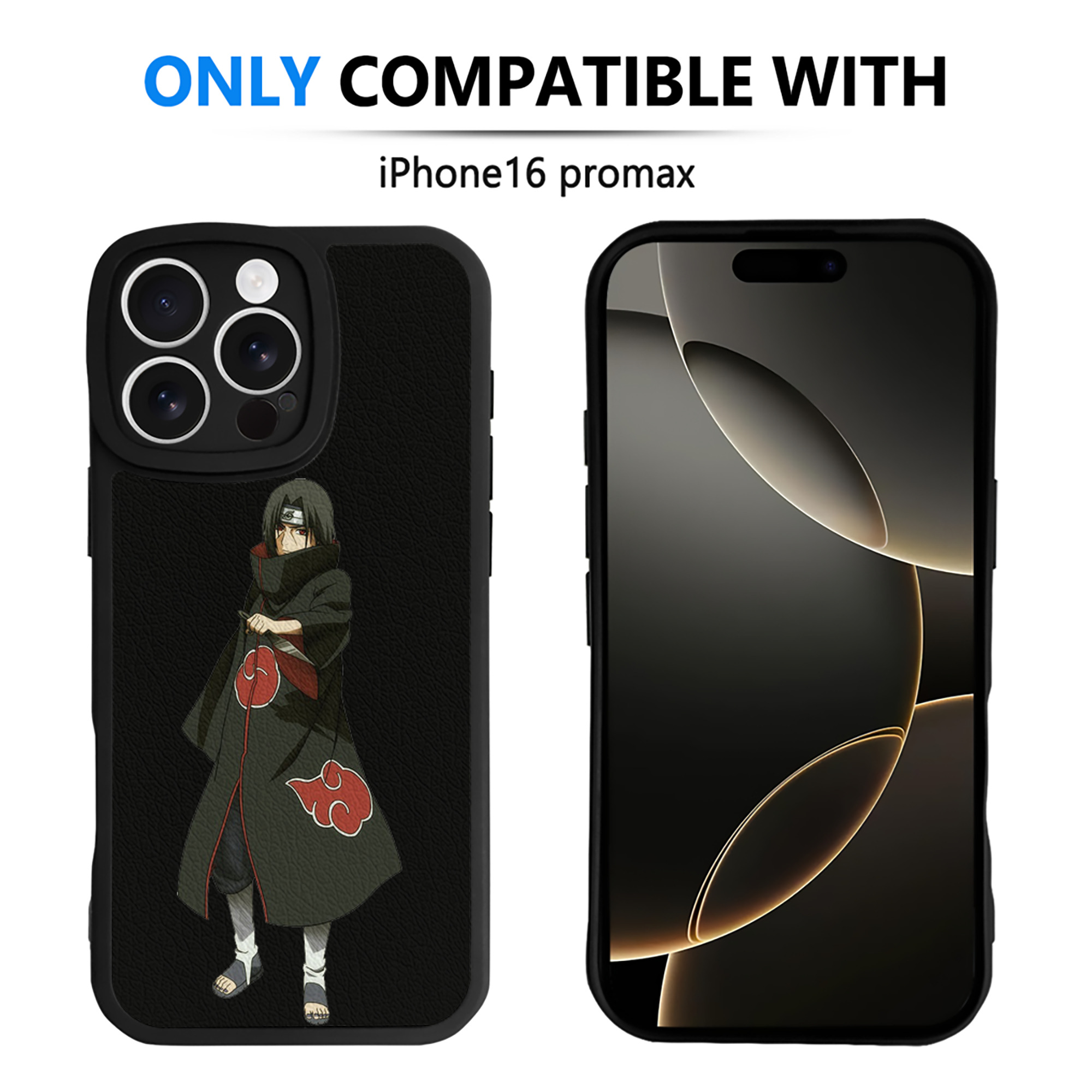 （画像用） NARUTO -ナルト- うちは イタチ Uchiha Itachi 【iPhone 16シリーズ対応】シリコンスマホケース（レザー調） 材質：シリコン
